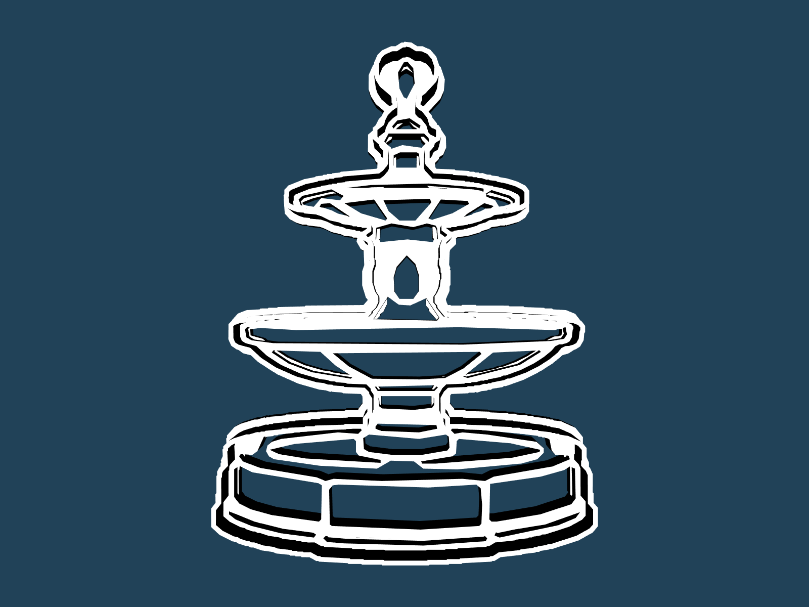 Campus Fountain cookie cutter