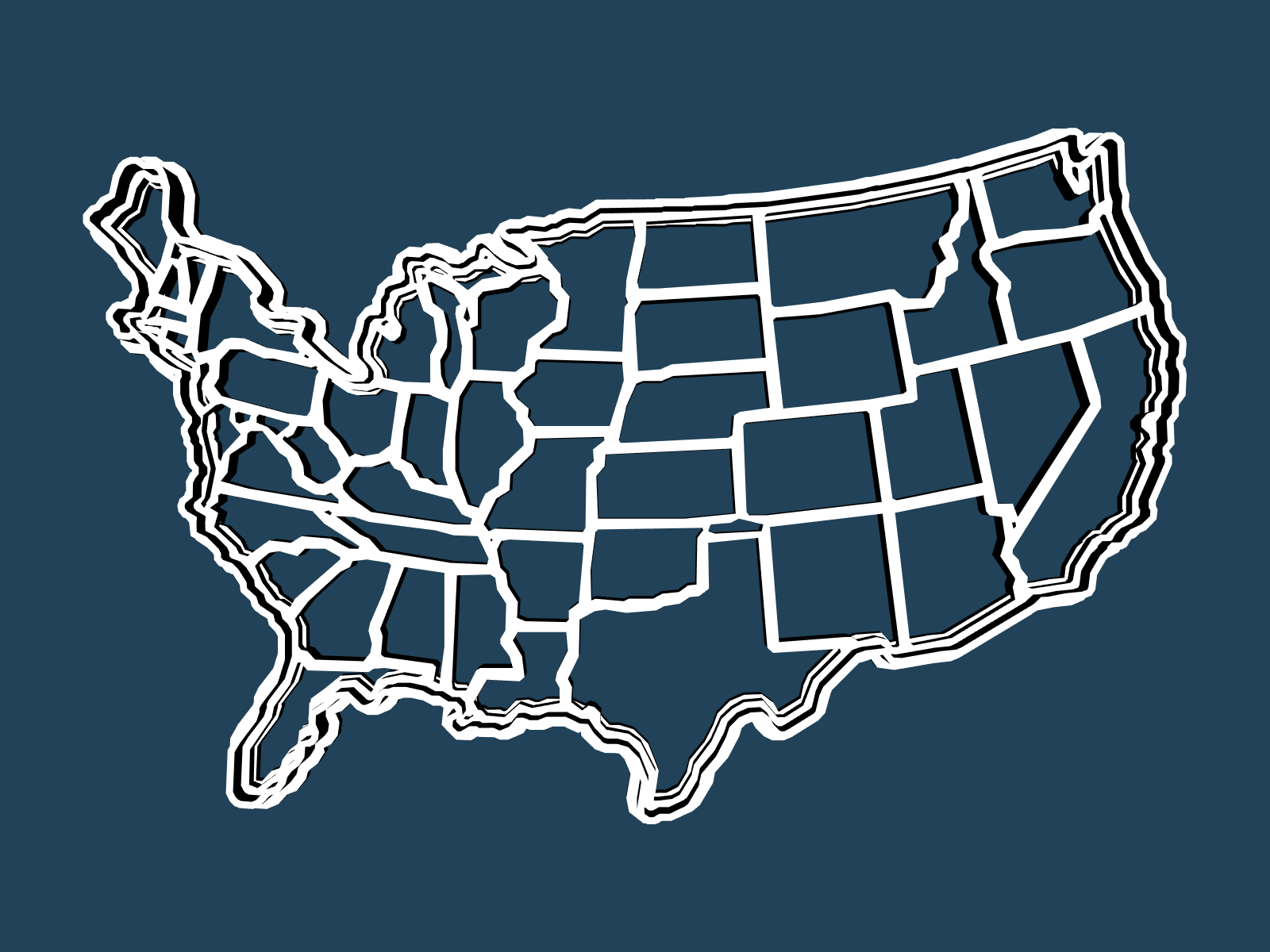 United States State Map — view 1