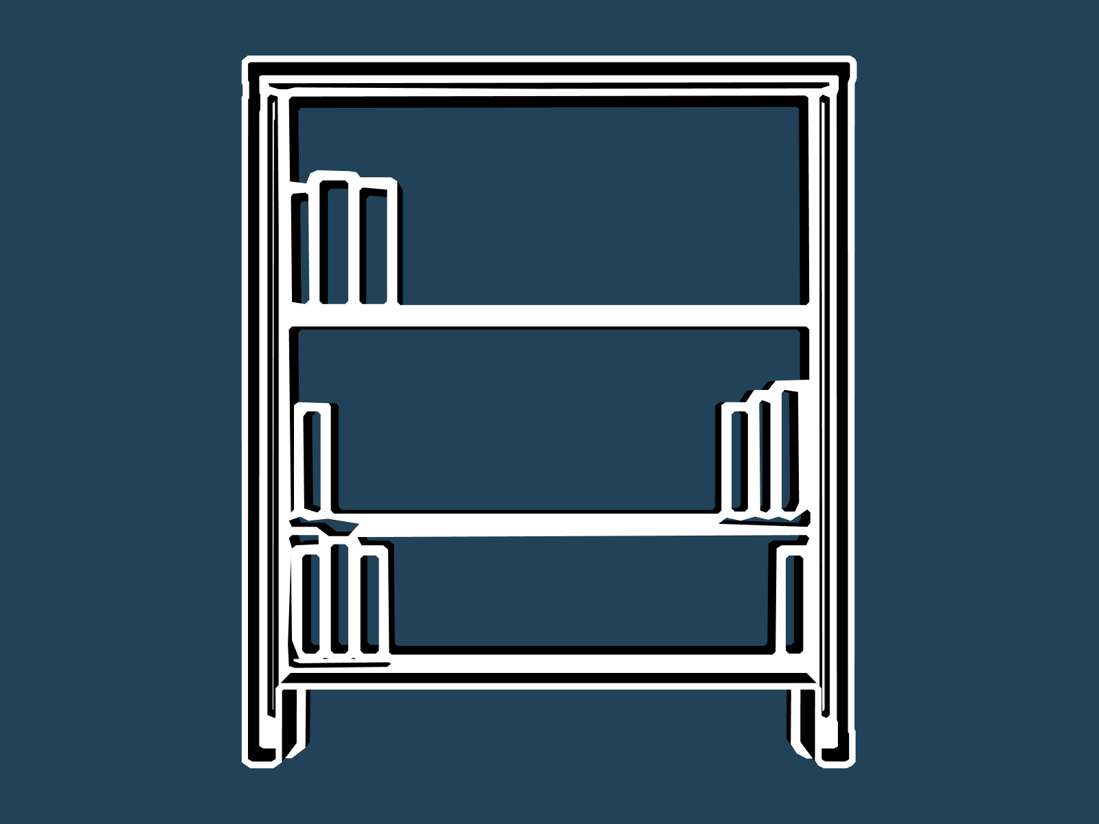 Library Bookshelf cookie cutter — view 1