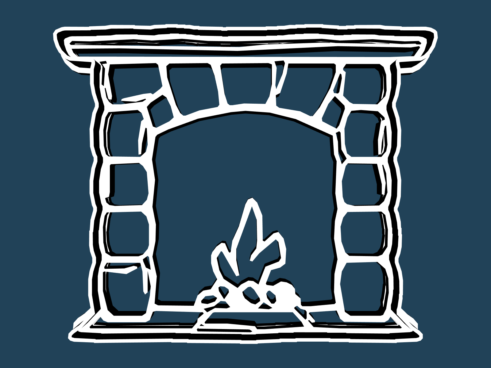 Stone Fireplace cookie cutter