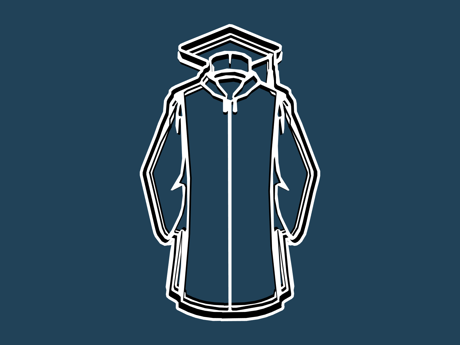Graduation Gown cookie cutter — view 1